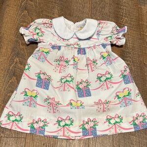 The Beaufort Bonnet Company Pink and Blue Gift Print Dress